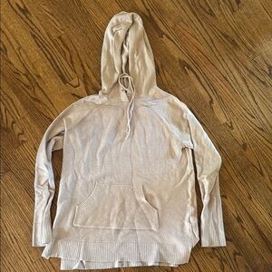 Sonoma Cream Hooded Sweater Relaxed Fit Cotton